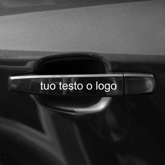 Kit 4PZ Adesivo testo a piacere  Maniglia  Auto Adesivi Stickers