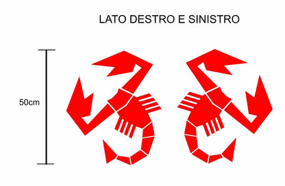 2 Adesivi posteriori Scorpioni pieni compatibili con Fiat 500 ABARTH
