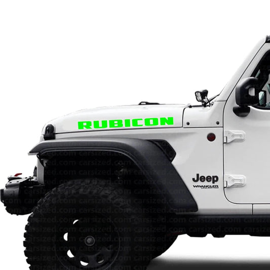 2 Adesivi Stickers cofano Fuoristrada  Jeep Rubicon 4X4 Off Road Jeep