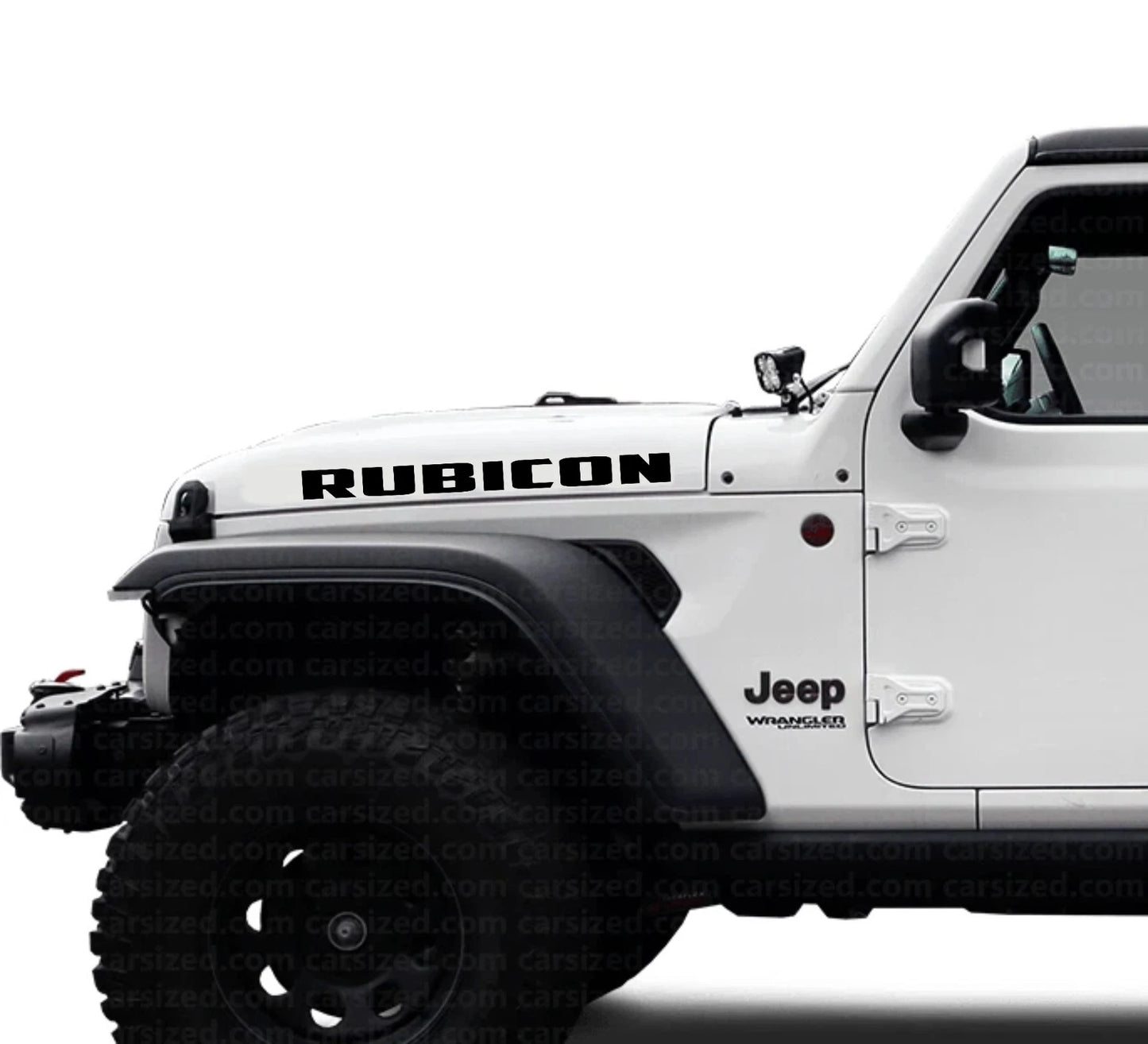 2 Adesivi Stickers cofano Fuoristrada  Jeep Rubicon 4X4 Off Road Jeep