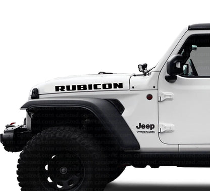 2 Adesivi Stickers cofano Fuoristrada  Jeep Rubicon 4X4 Off Road Jeep