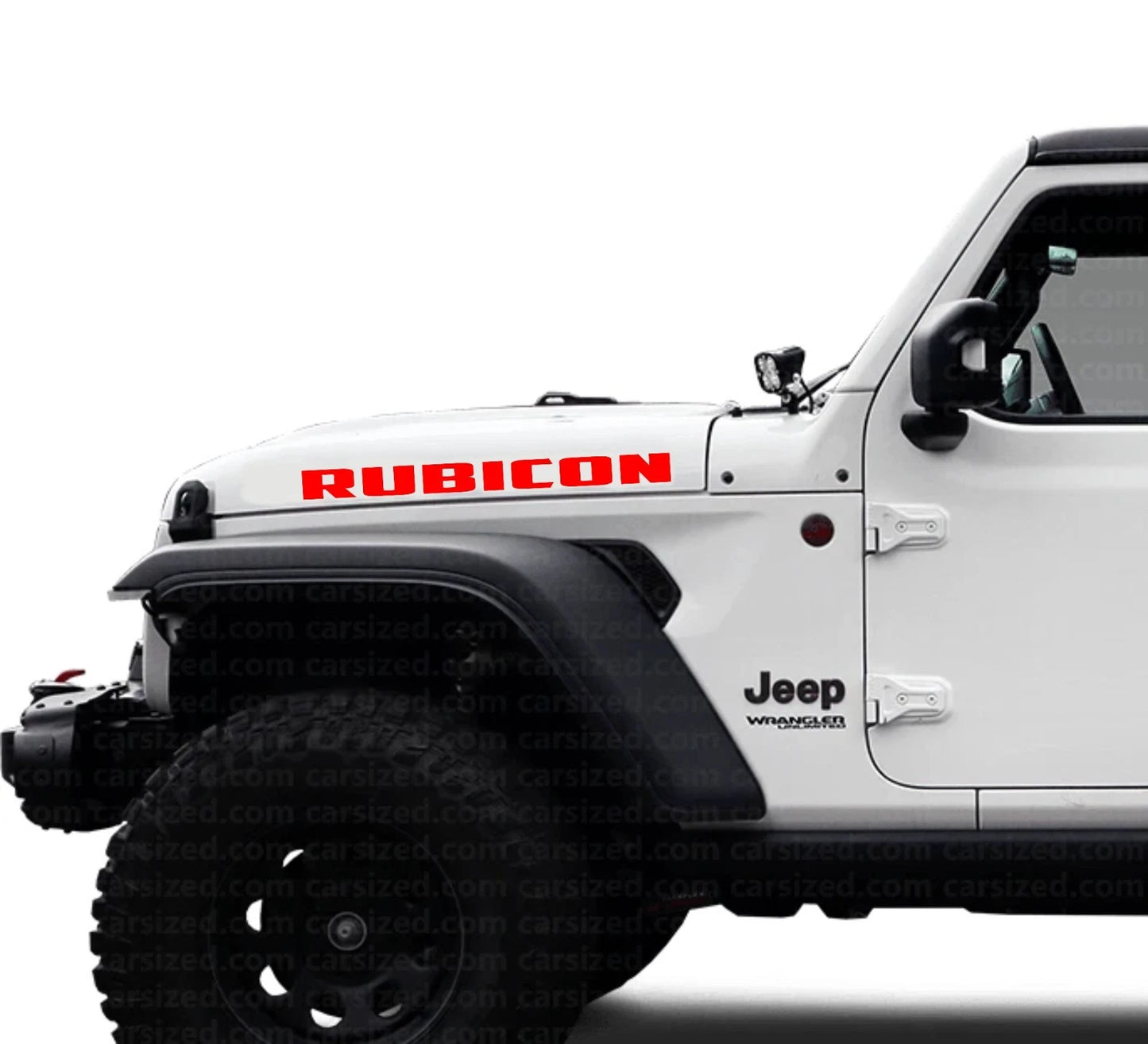 2 Adesivi Stickers cofano Fuoristrada  Jeep Rubicon 4X4 Off Road Jeep