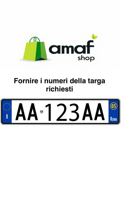 LETTERE E NUMERI ADESIVI PER TARGA AUTO ANTERIORE RESISTENTE ALL’ESTERNO